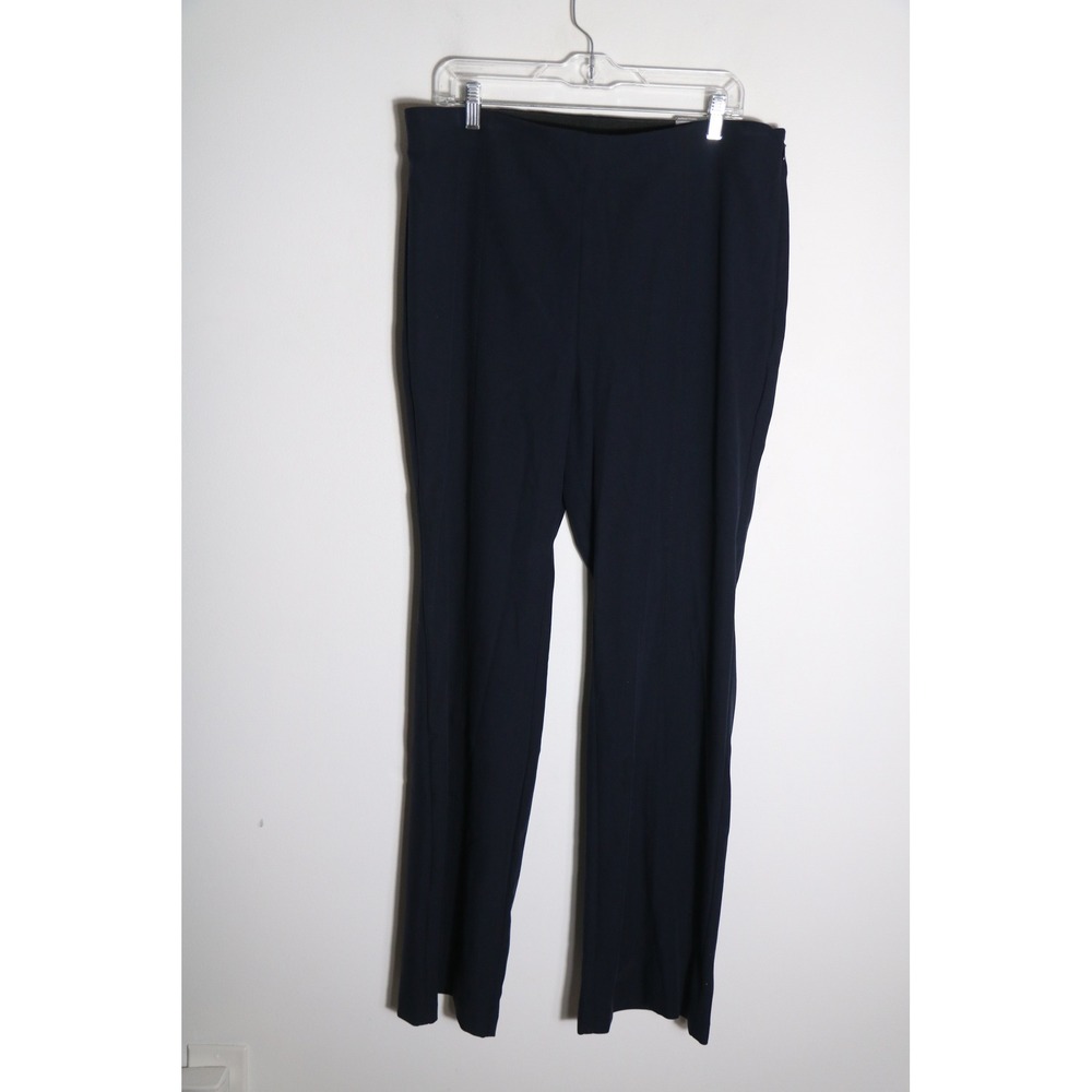 Talbots Portland Trouser Flare Leg Full Length Womens 16 Navy High Rise Stretch